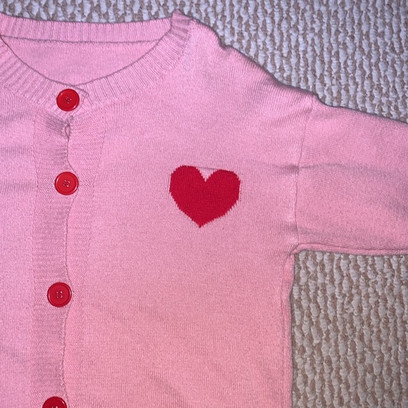 Pink Heart Cardigan ~ SMALL - Picture 1 of 9